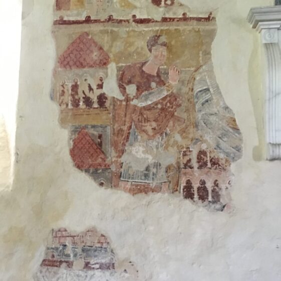 A fine section of Coombe Church's wall painting | David Fisher