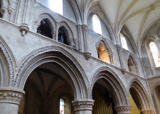Columns and arches in the nave at St Mary de Haura, Shoreham. | David Sears